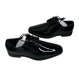 Joseph Abboud Men's Black Patent Leather Formal Derby Dress Shoes Size 8M Groom